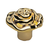 Rose Cabinet Knob - Gold Plated Finish